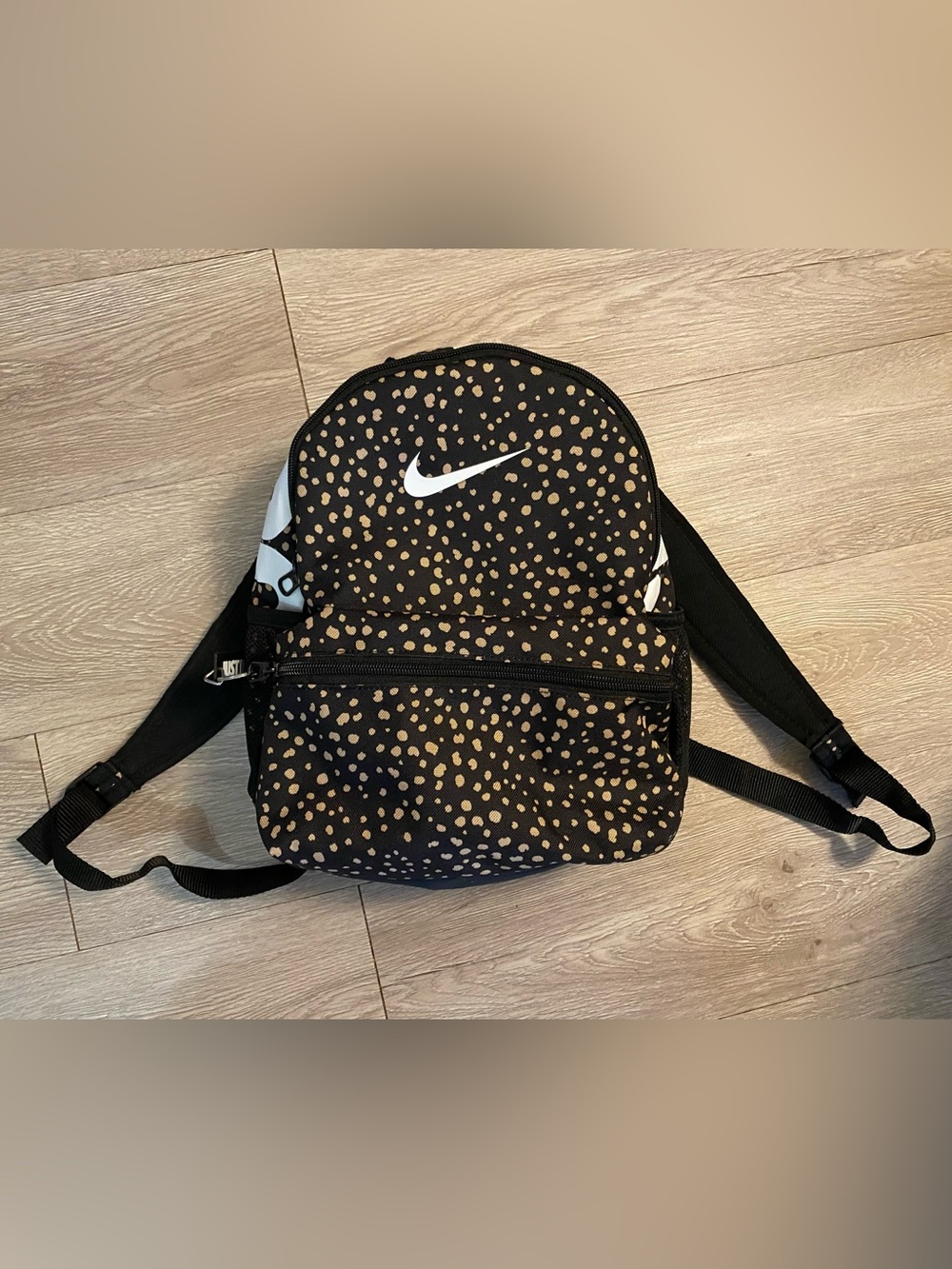 Nike Smaller Size Backpack ~ Black with Tan Spots